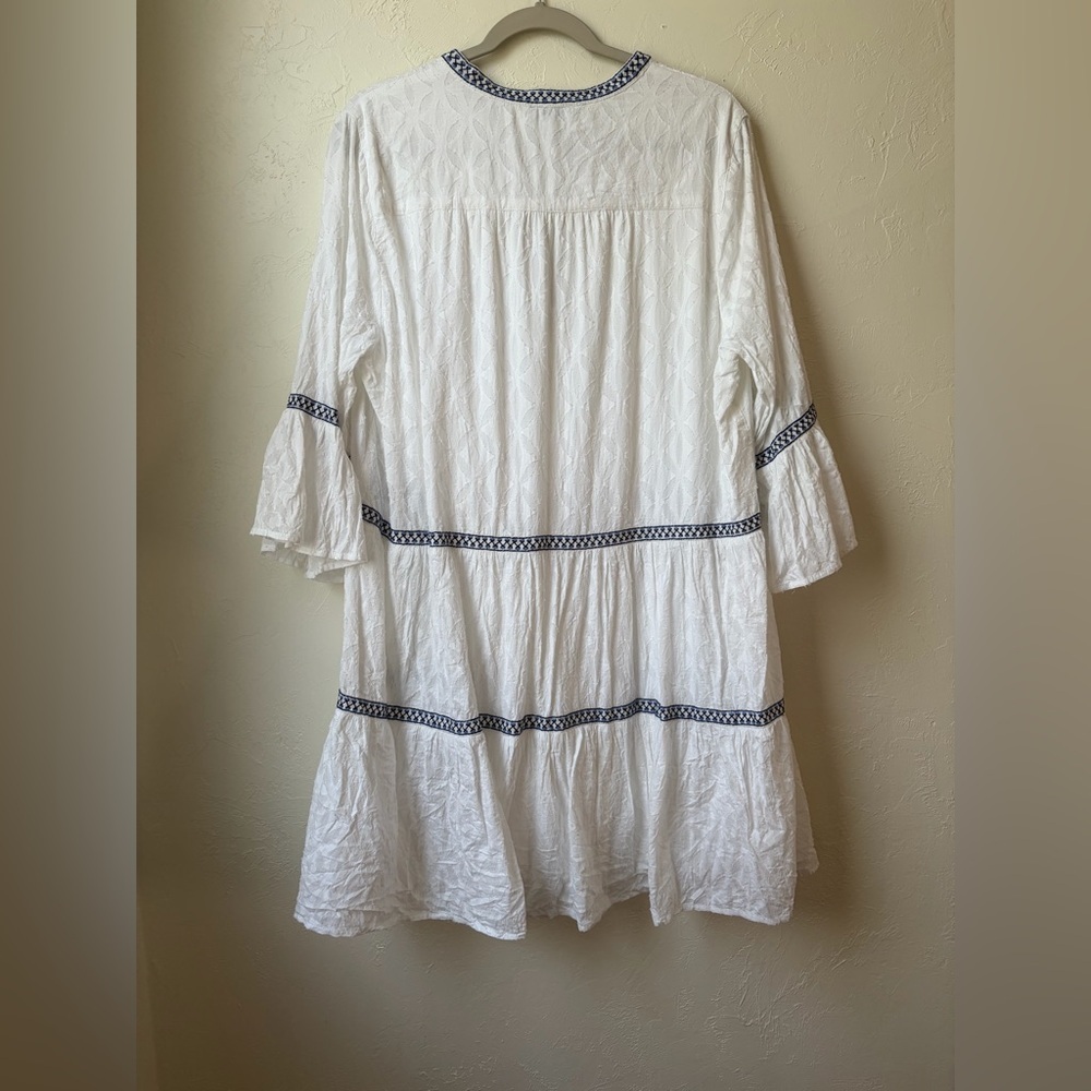 Tommy Bahama White Cotton Embroidered Tunic Dress Coverup XL - Picture 7 of 7